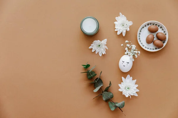 Yumurtadan Tavşanla Paskalya Tatili Estetik Mutlu Paskalyalar Geçmişi Bahar Tatili — Stok fotoğraf