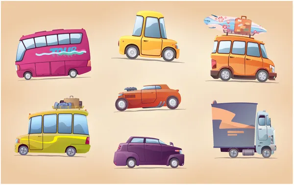 Cartoon auto's set — Stockvector