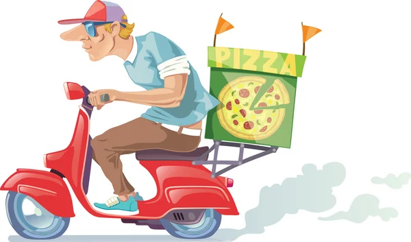 Entrega de pizza — Vector de stock