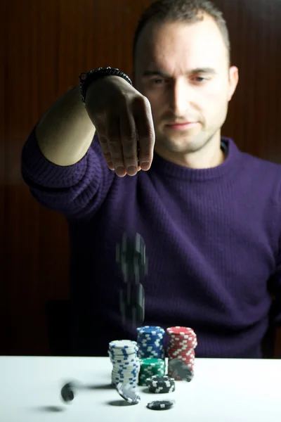 Giocatore di poker — Foto Stock