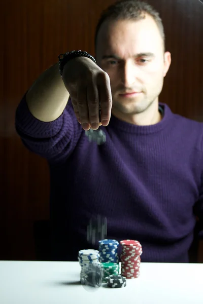 Giocatore di poker — Foto Stock