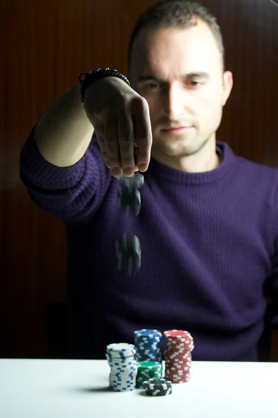 Giocatore di poker — Foto Stock