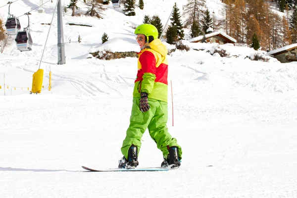 Lady snowboarder — Stock Photo, Image