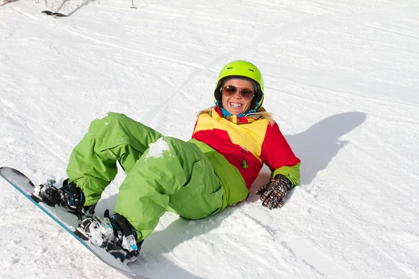 Señora snowboarder — Foto de Stock