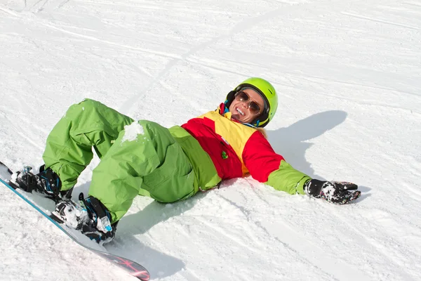 Lady snowboarder — Stock Photo, Image