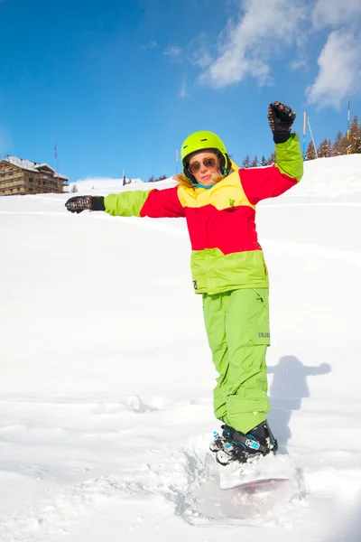 Lady snowboarder — Stock Photo, Image