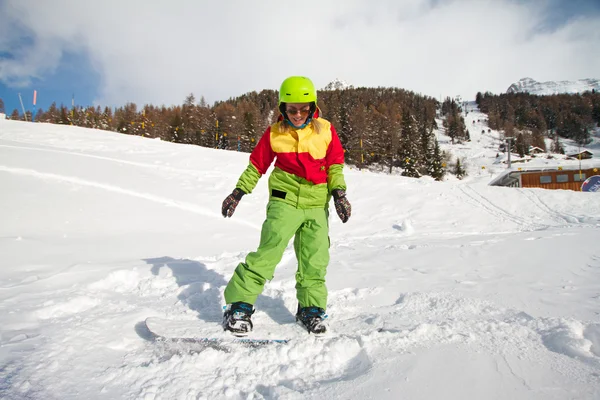 Signora snowboarder — Foto Stock