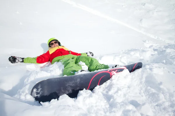 Signora snowboarder — Foto Stock