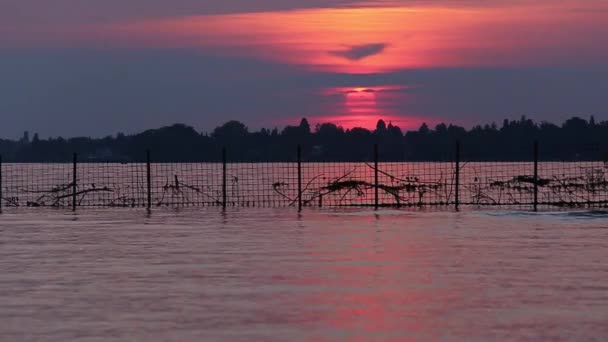 Zonsondergang in lindau - Duitsland — Stockvideo