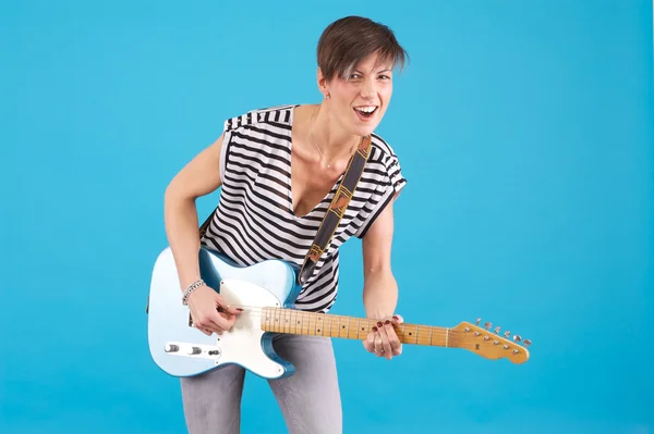 Female guitar player — Stock Photo, Image