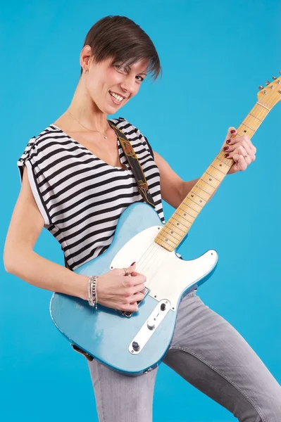 Female guitar player — Stock Photo, Image