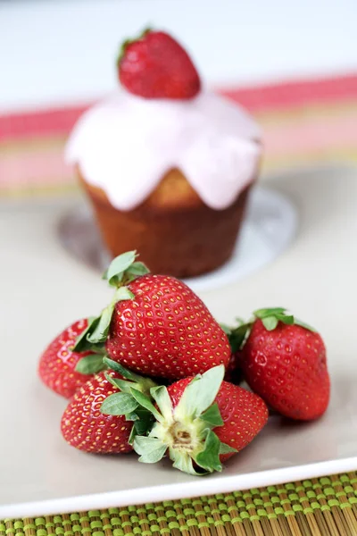 Strawberries cupcake — Stock Photo, Image