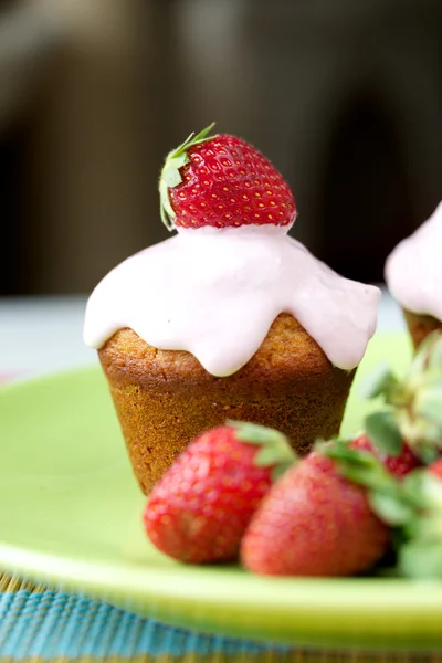Aardbeien cupcake — Stockfoto
