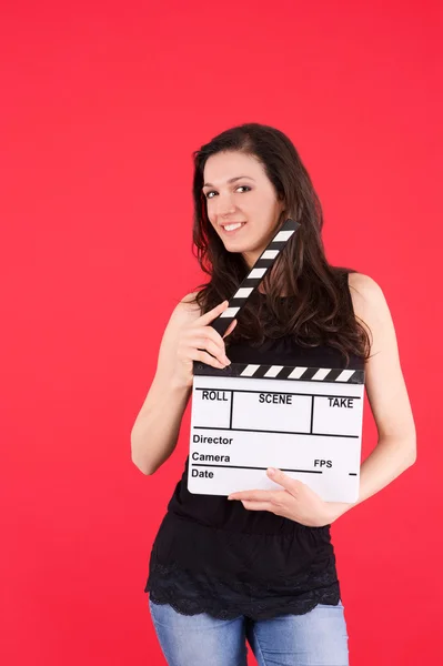 Clapboard chica — Foto de Stock