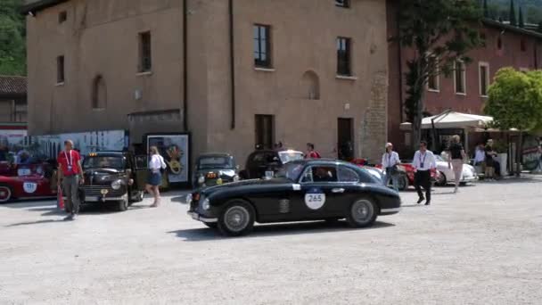 Június 2022 Éves Rally Vintage Autók 1000 Mérföld Brescia Róma Videóklipek