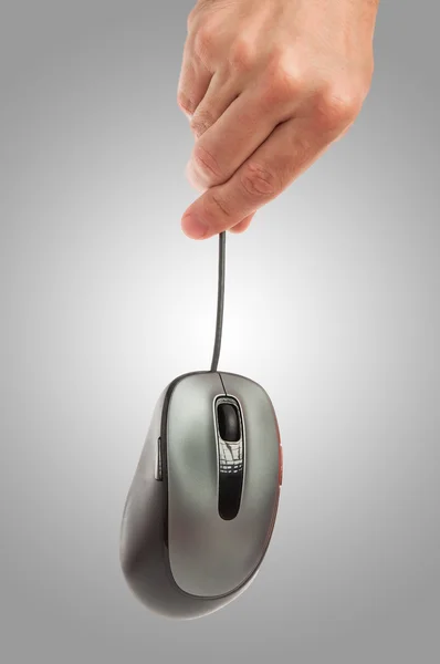 Computer mouse in hand man — Stock Photo, Image