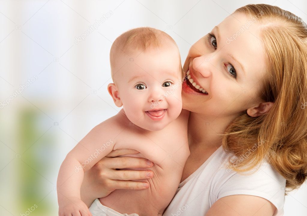 happy family. young mother with baby