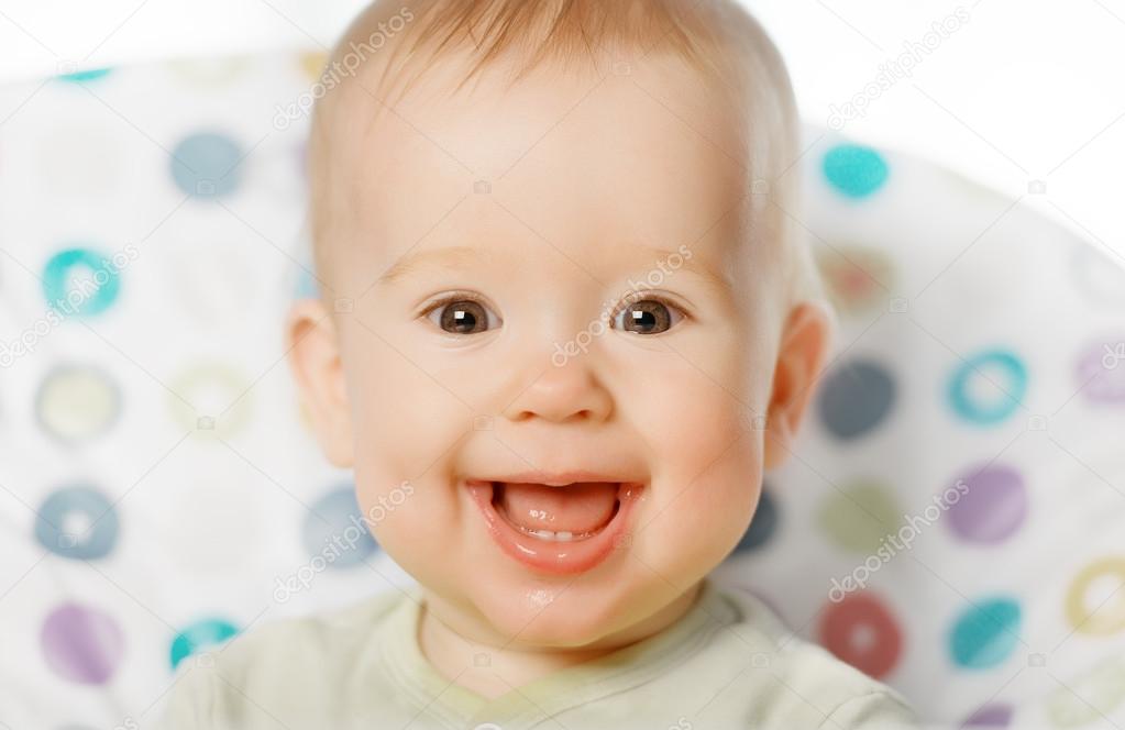 cheerful happy baby smiling