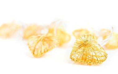 örgülü altın dekoratif Kalpler