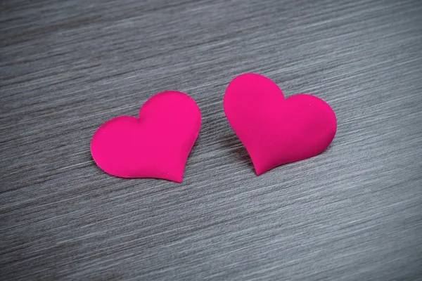 Two red hearts on a black board — Stock Photo, Image