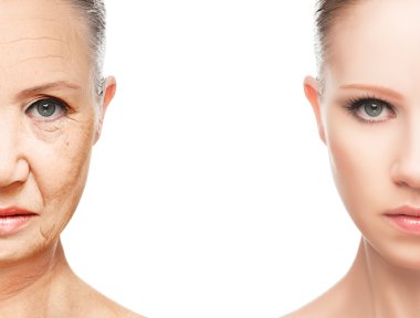 concept of aging and skin care clipart