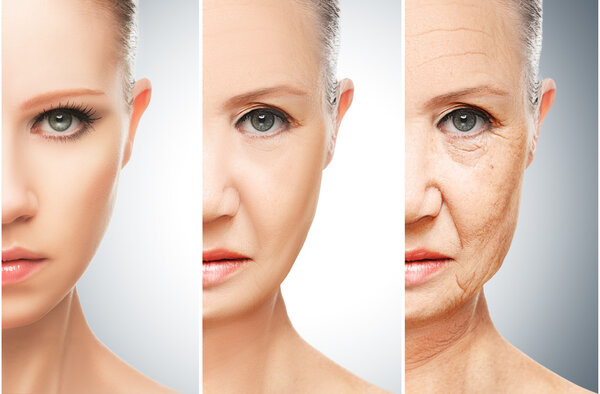 концепция старения и ухода за кожей

