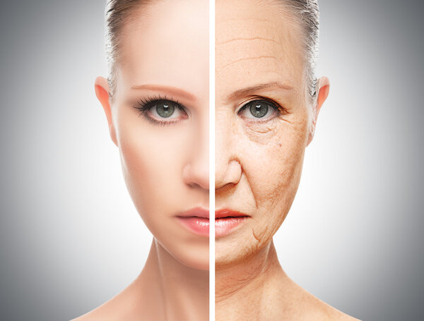 концепция старения и ухода за кожей
