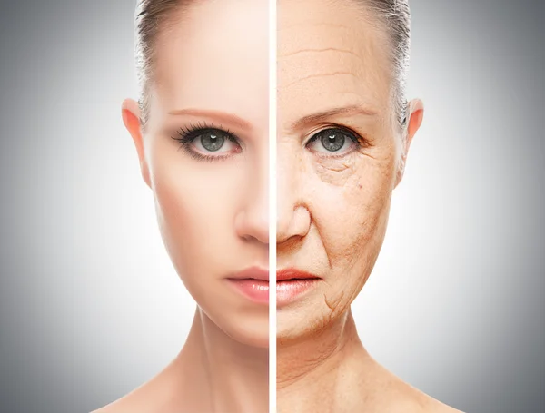 Concept of aging and skin care — Stock Photo, Image