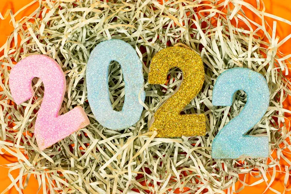 2022 Новогодний Номер Свечи Бумаге — стоковое фото