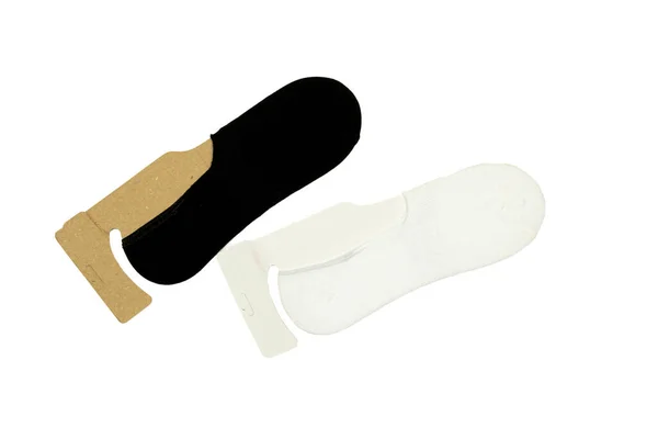 Calcetines Blancos Negros Aislados Sobre Fondo Blanco —  Fotos de Stock