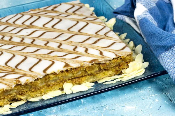 dessert named  in french mille-feuille with almonds