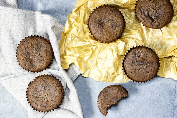Domácí Čokoládový Muffin Papíře — Stock fotografie