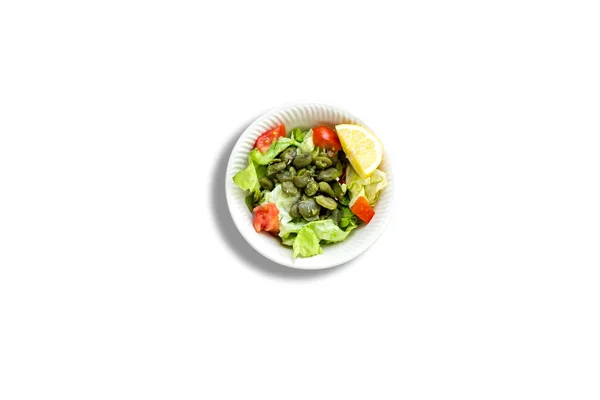 Algerian Salad Beans Tomato Bowl Isolated White — Photo