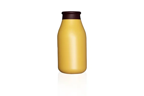 Piccola Bottiglia Plastica Isolata Sfondo Bianco — Foto Stock