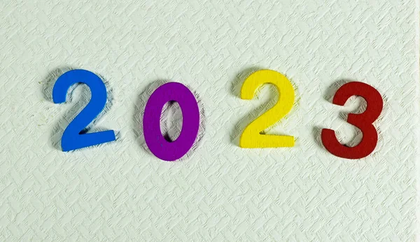 2023 Новый Год Деревянные Красочные Номера Концепция Отдыха — стоковое фото