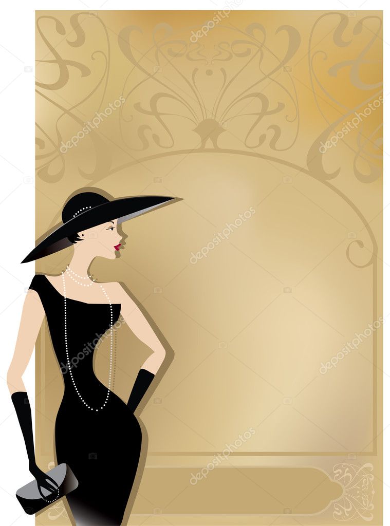 Elemental Fragante escribir Sombrero de la mujer elegante imágenes de stock de arte vectorial |  Depositphotos
