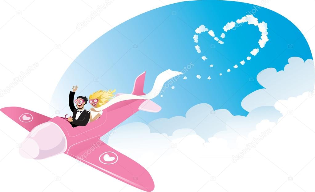 Newlyweds on airplane Stock Vector Image by ©. #12141448 Newlyweds on airplane Stock Vector Image by ©. #12141448