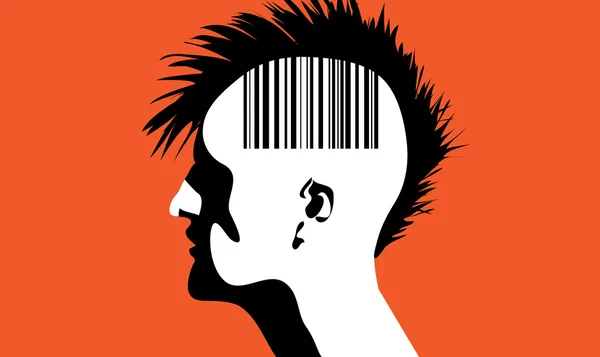 Man met barcode — Stockvector