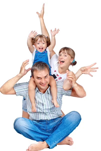 Cheerful family of three — Stock Photo, Image