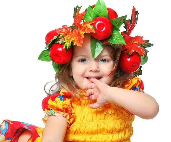 Portrait of a girl in a wreath — Stock Photo, Image