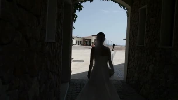 Noiva indo para o noivo — Vídeo de Stock
