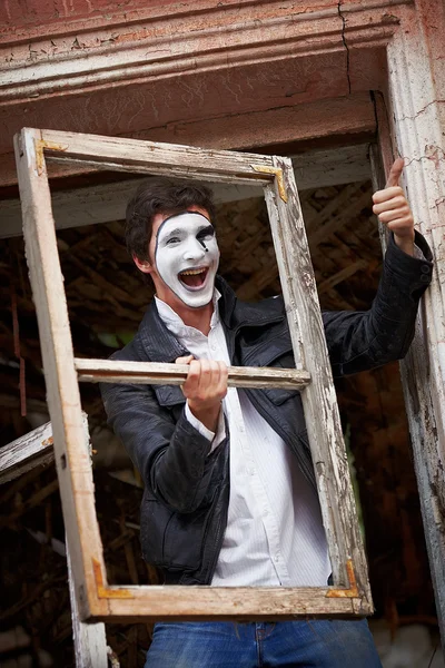 Retrato de um homem mímica . — Fotografia de Stock