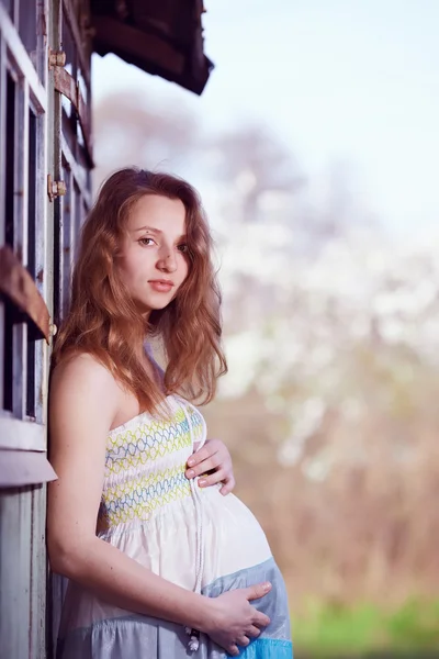 Embarazada en la naturaleza —  Fotos de Stock