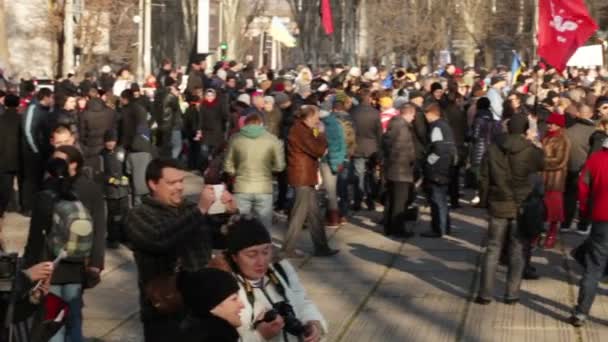 Manifestações em Dnipropetrovsk, Ucrânia — Vídeo de Stock