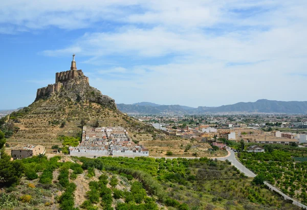 Spanish valley with ancient castle of Monteagudo — Stock Photo, Image