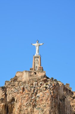 monteagudo İslam kale üzerinde İsa heykeli
