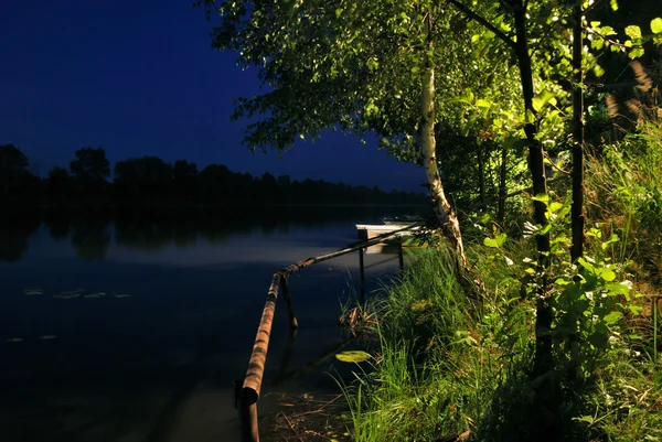 Beautiful river sunset landscape — Stock Photo, Image