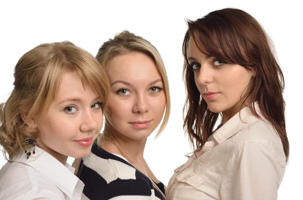 Closeup of three girls cutout — Stock Photo, Image