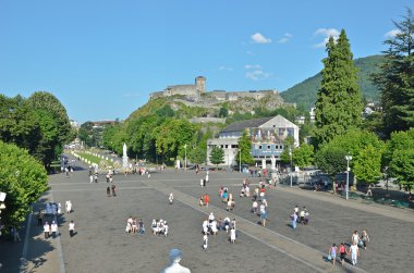 Rosary square in Lourdes clipart