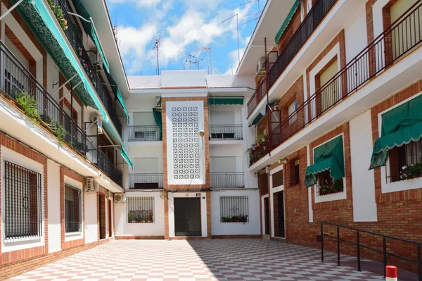 Modern patio of the Spanish apartment building